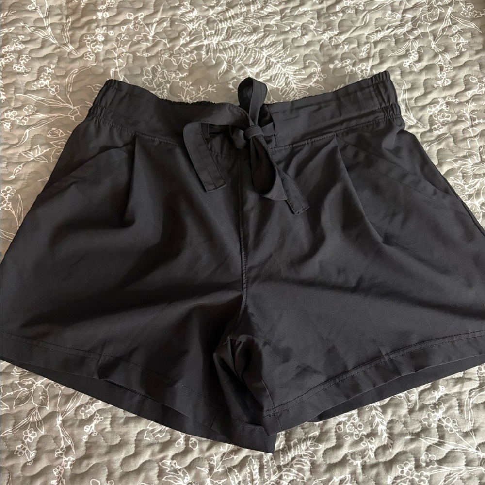 Apana Black Athletic Drawstring Shorts